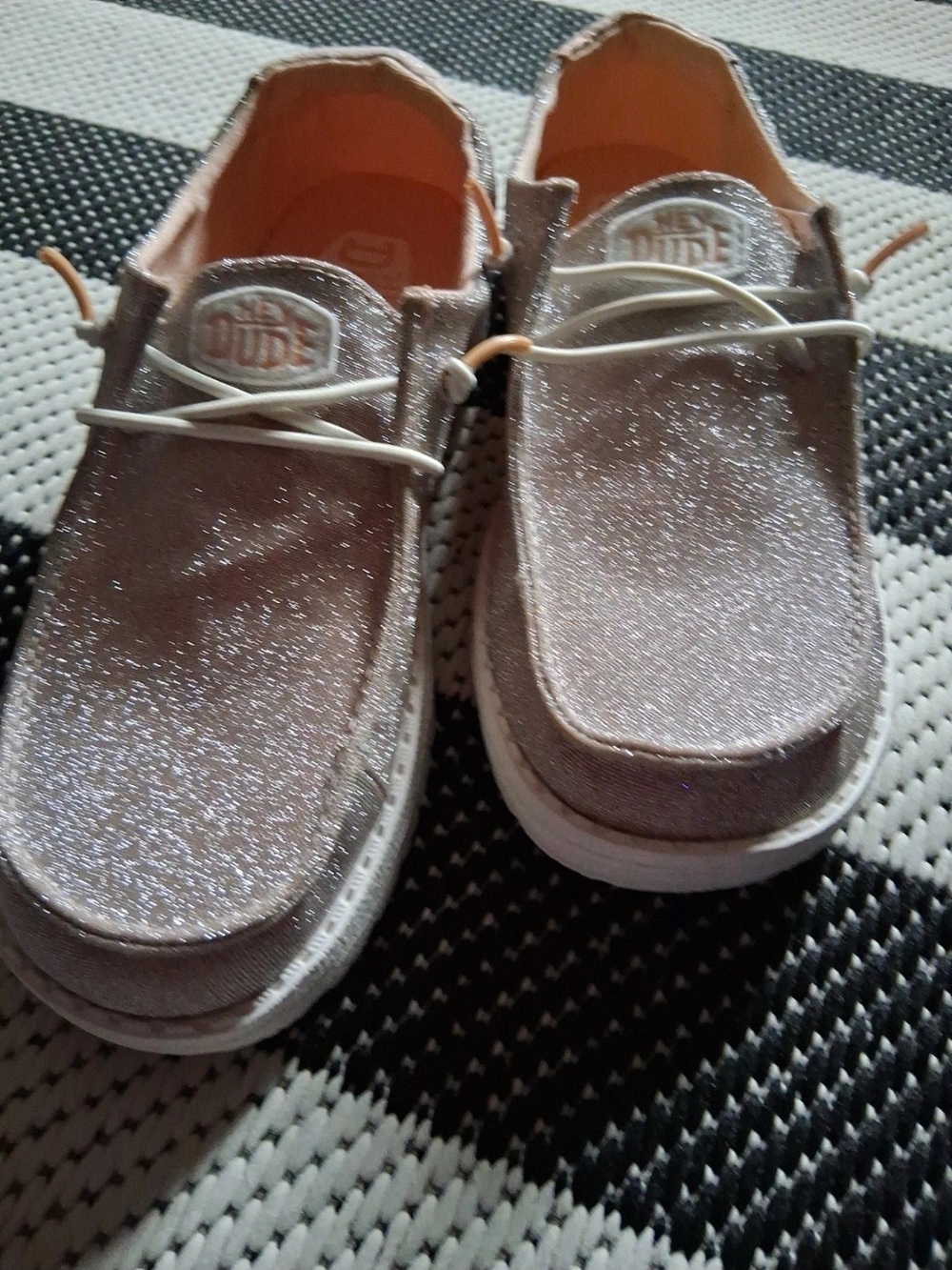 Hey Dude Glitter Slip-On Sneakers in Silver Sparkle